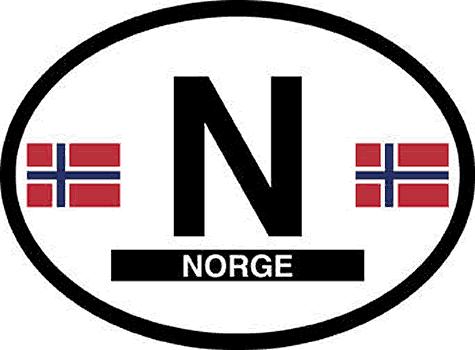 Norway Oval Auto Decal